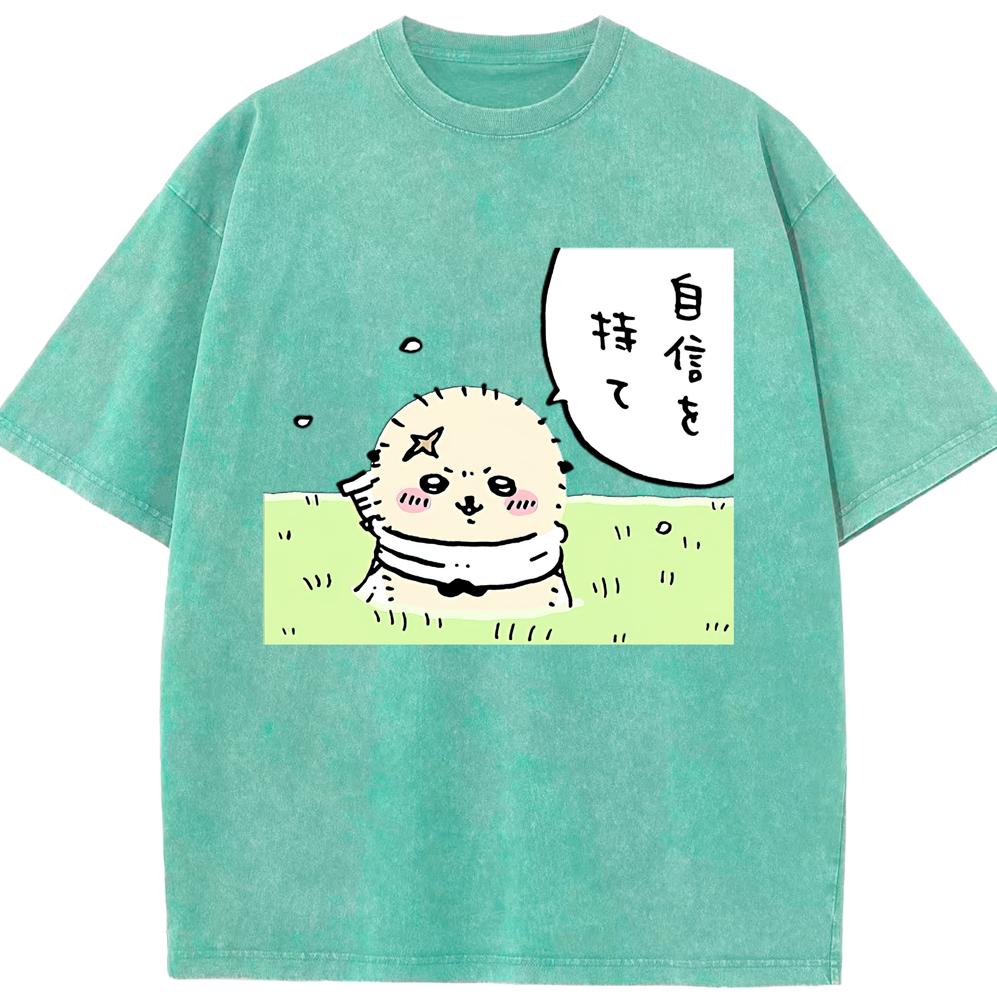 （画像用） ちいかわ ラッコ Chii-kawa Sea otter 綿100% ヴィンテージ風 半袖Tシャツ（フロントプリント）